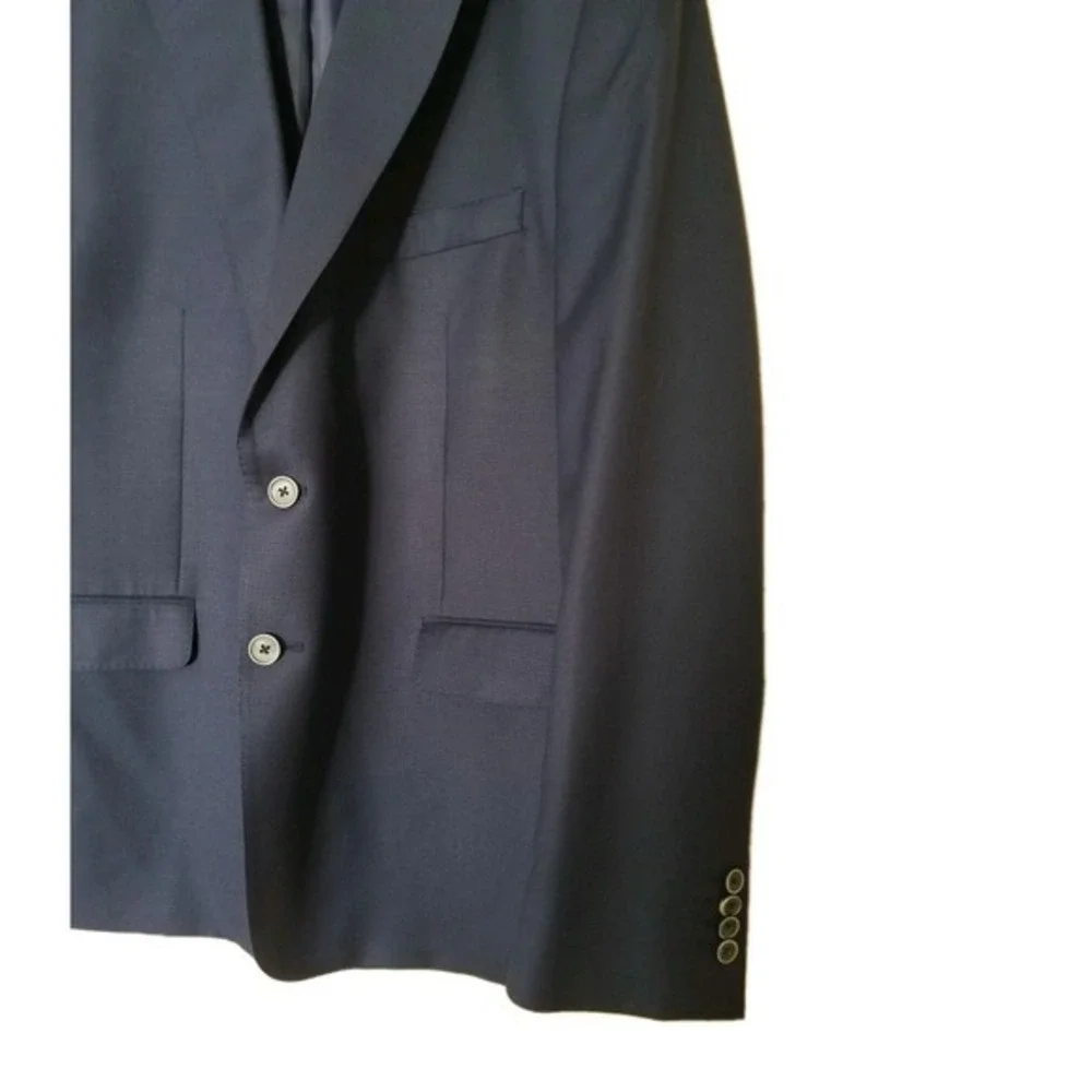 JOSEPH ABBOUD Sport Coat Men's 48 Navy Blue Blazer Jacket Italy 100% Wool